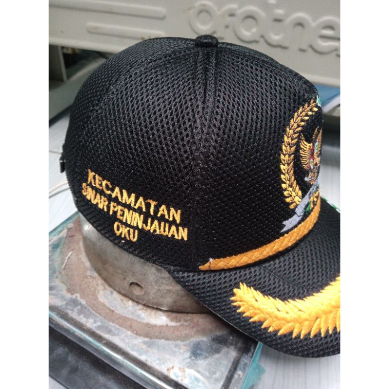 TOPI DOUBELMES JARING MES COSTUM BORDIR DESAIN SUKA2 KAMU