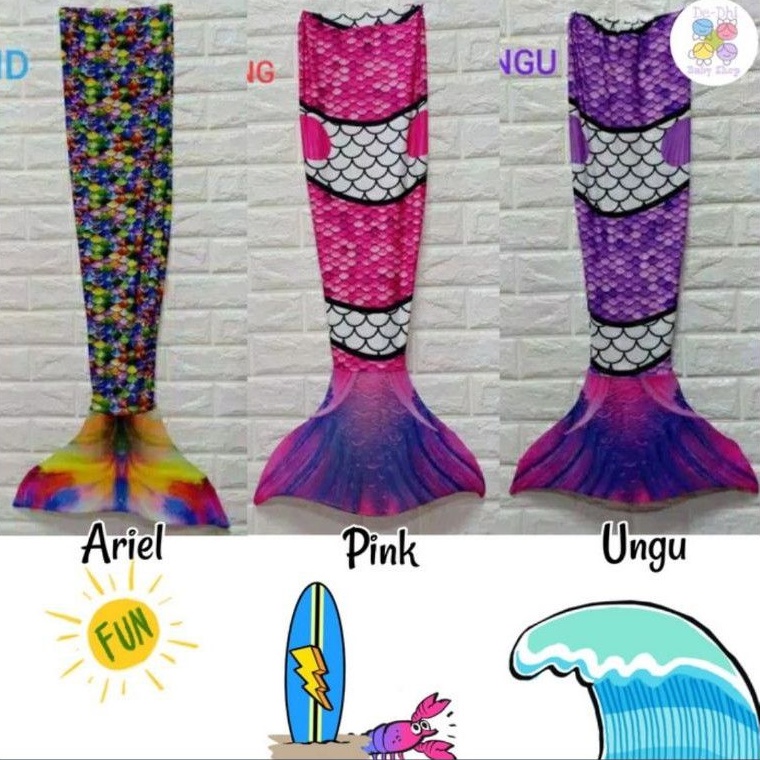 Baju Renang Putri Duyung Kostum Mermaid Anak Karakter Ariel Gift Hadiah Ulang Tahun Anak