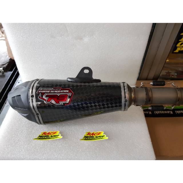 KNALPOT R9 AUSTIN TITANIUM FULL SYSTEM  UNTUK MOTOR KAWASAKI RR MONO