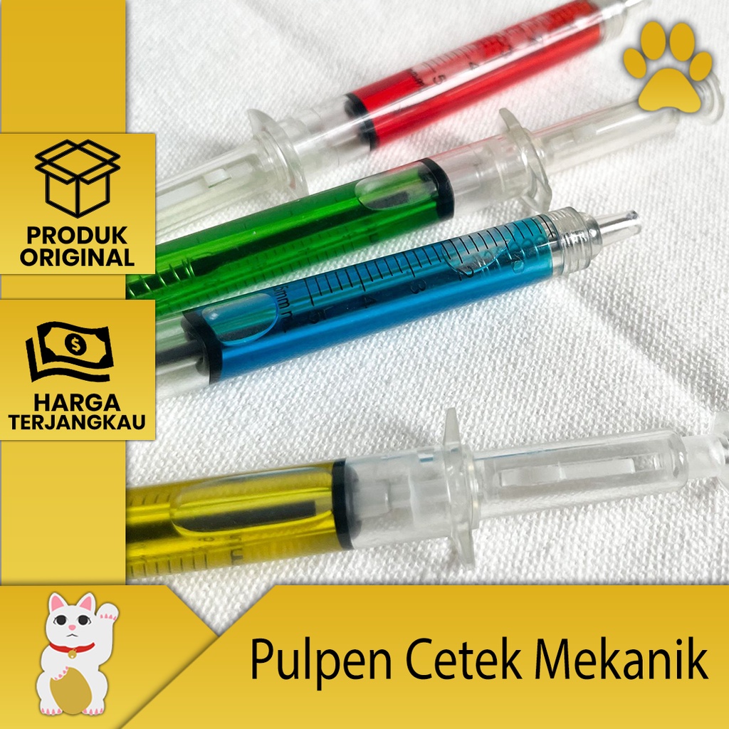 

[Luckyfortuna88] pulpen cetek mekanik bentuk suntikan pen cetek mekanik bentuk suntikan alat tulis kantor alat tulis sekolah murah lucu kualitas premium lucu