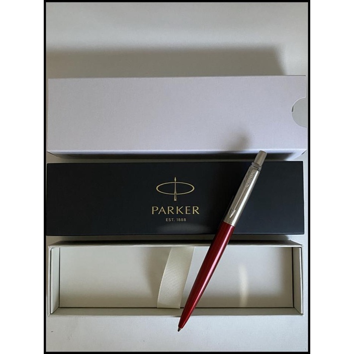 

Caramel | Pulpen Parker New Jotter Kensigton Red ( Merah ) Ct ( Klip Silver )