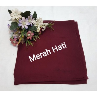 Fashion Shop Hijab Bella LACER CUT pollycotton Premium Merah Hati Premium