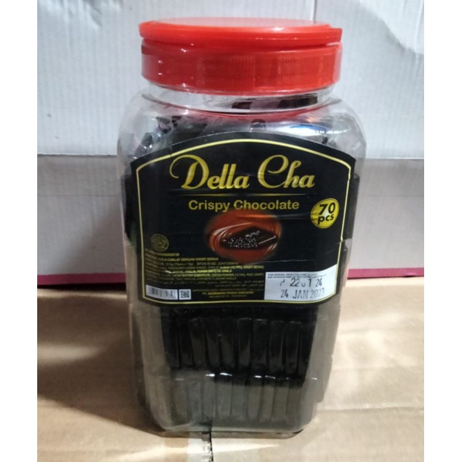 

permen coklat dela Cha crispy chocolate toples isi 70 pcs