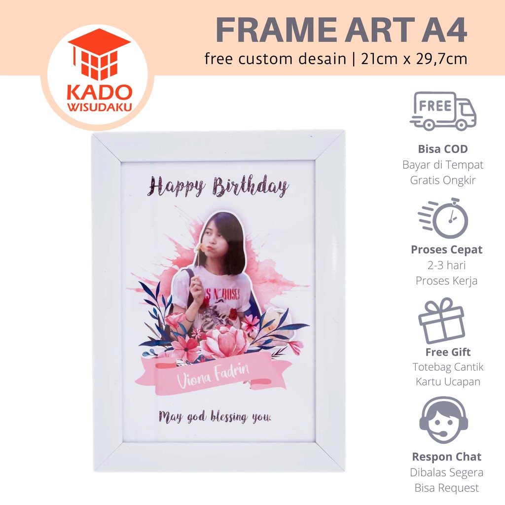 

2D Frame Fiber Pict Art Kado Ultah