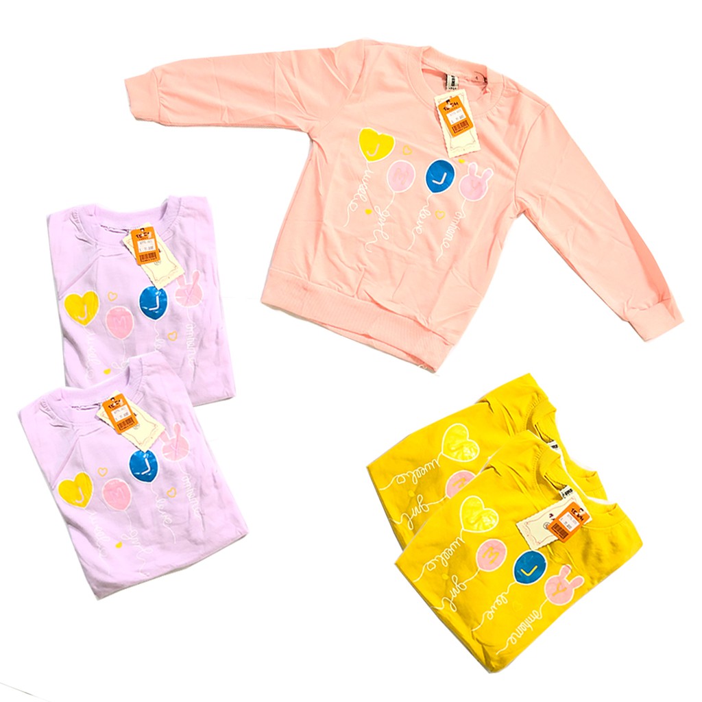 KAOS ANAK CEWEK CREWNECK IMPORT PAKAIAN BAJU ANAK-ANAK JAKET SWEATER ANAK PEREMPUAN MURAH