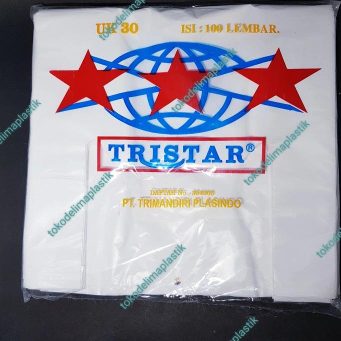 

^^^^^] Kantong Plastik HD Kresek Tristar uk. 30 - Putih / Merah / Hitam