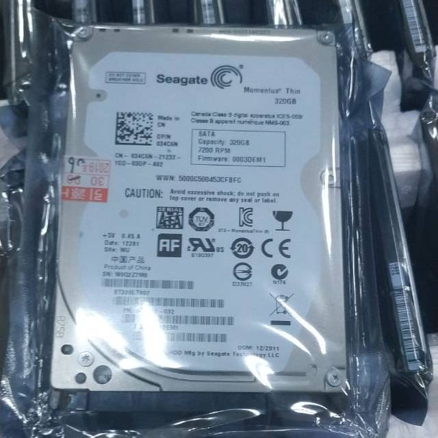 New hardisk laptop 320 gb seagate thin/slim