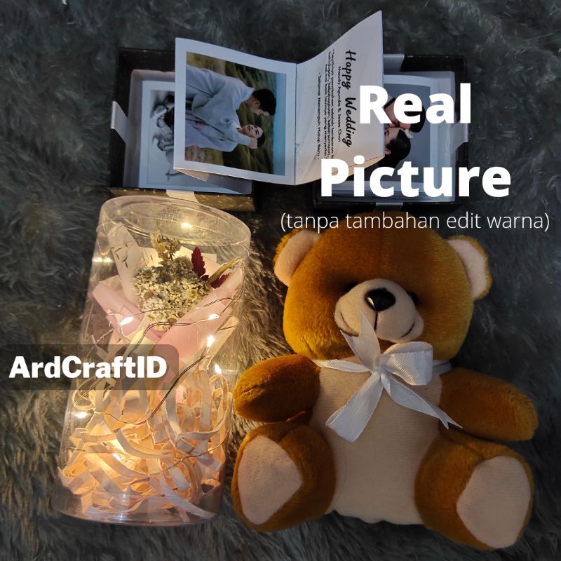 Kado Untuk Pacar (Boneka + Flower in Bottle + Photo Box)