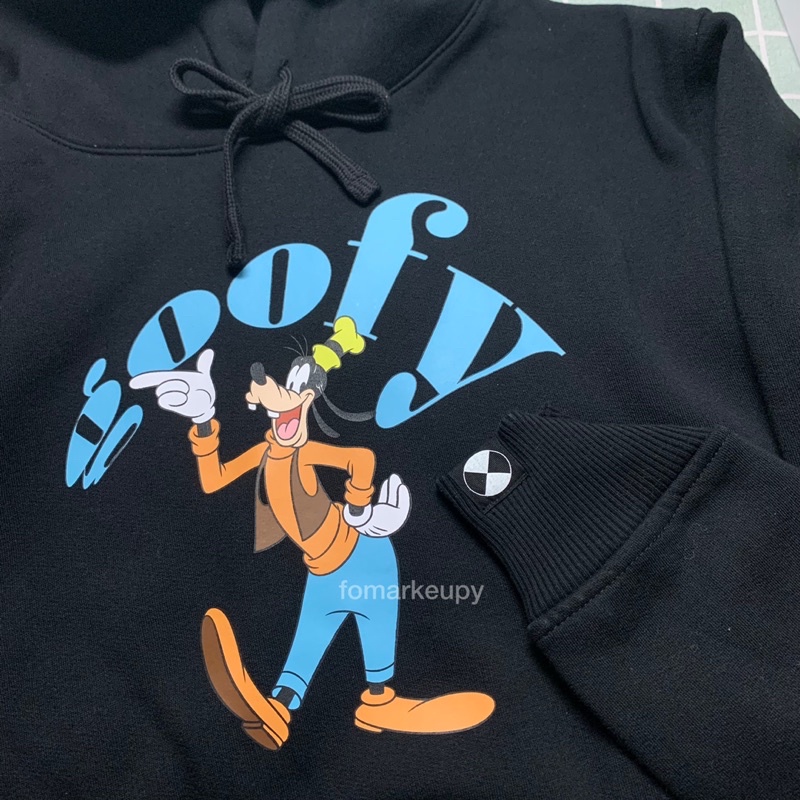 [UBAH KE JNT] grafikus disney x pal collaboration - goofy standing hoodie black unisex hitam kupluk 