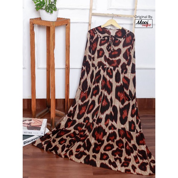 Midi Dress Jumbo  Ld 120 Kekinian Busui Bahan Katun Rayon Model Lio Moa Moela Morist Moana