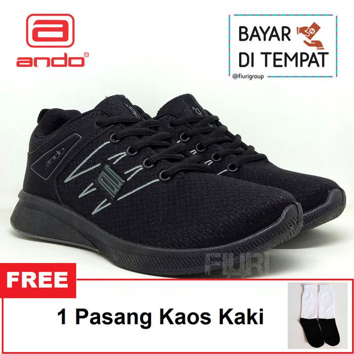 Ando Brenna 37-40 Full Hitam Sepatu Sekolah Sd Smp Sma Pria