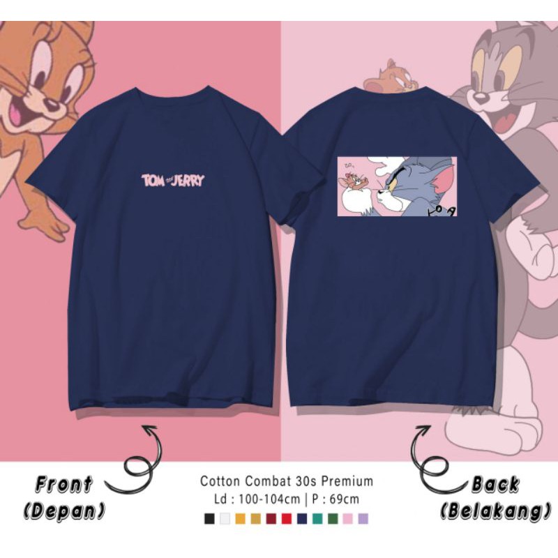 T-SHIRT/TUMBLR/TOMNJERRY/OVERSIZE/PREMIUM/GAMBAR/DEPAN/BELAKANG