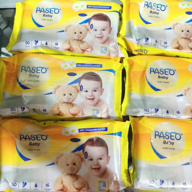 TISU BASAH PASEO BABY WIPES 50 SHEETS