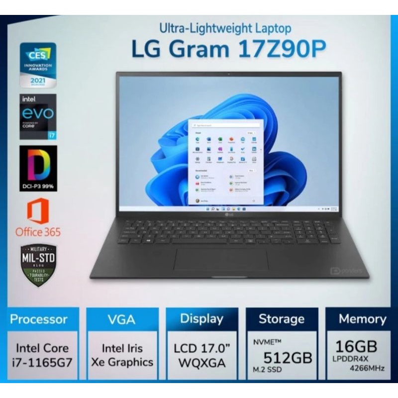 LAPTOP LG GRAM 17&quot; 17Z90N Laptop teringan di dunia