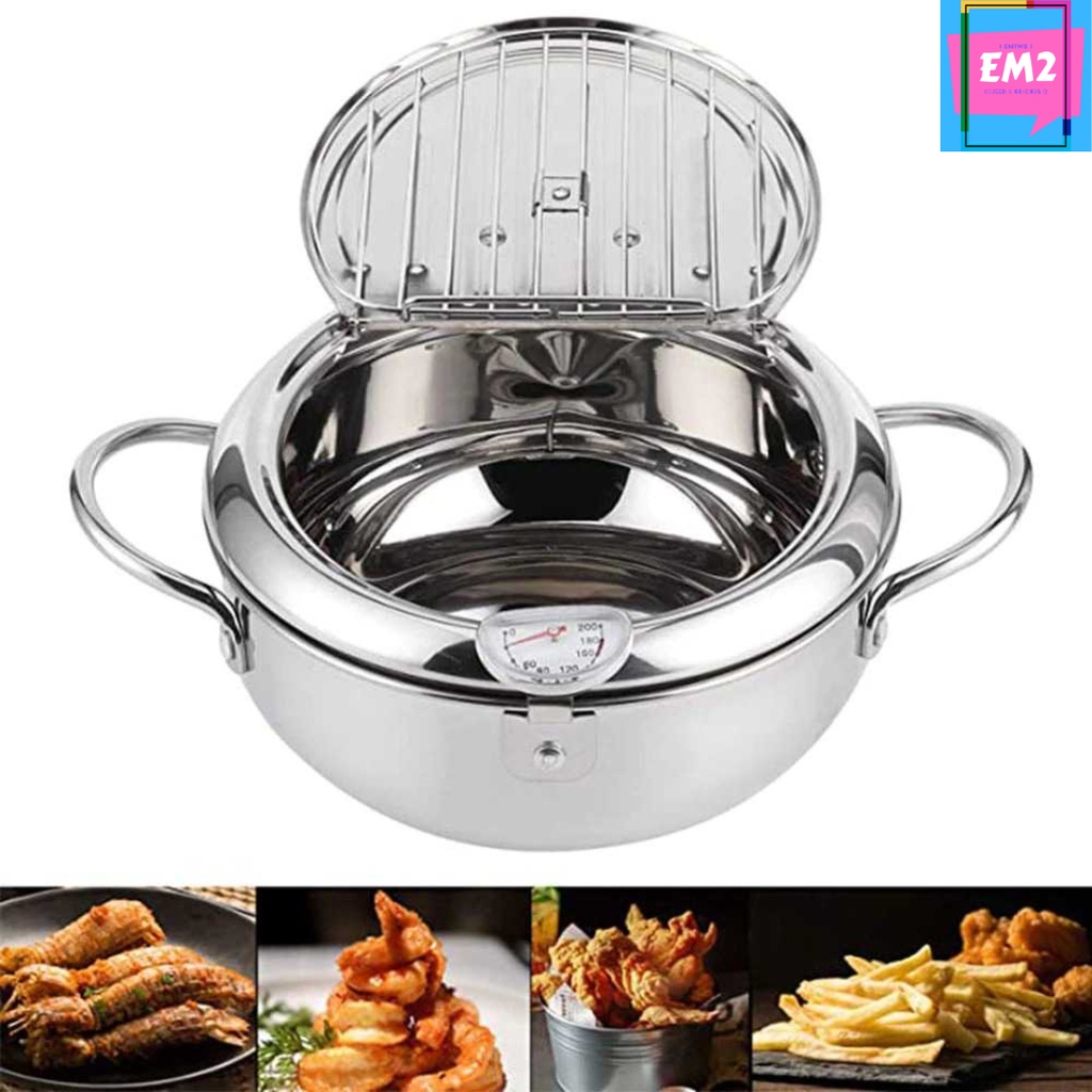 Jual Panci Tempura Wajan Deep Fry Pan Pot Stainless With Thermometer