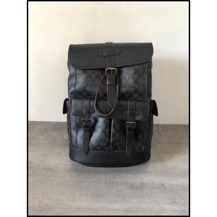 Bag Canvas - Tas Pria Coach Men Backpack Hudson In Signature Canvas