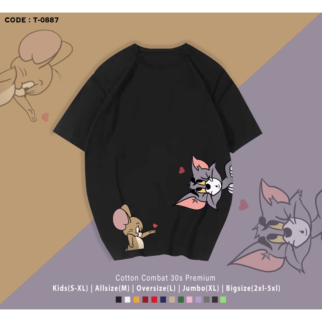 T-SHIRT / KAOS KUCING &amp; TIKUS BAHAN COMBED 30S / TERIMA CUSTOM TEE / KAOS MURAH / KADO UNIK