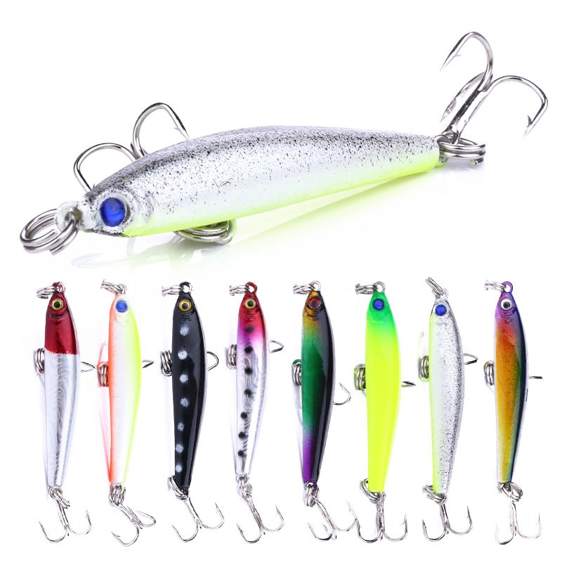 HENGJIA 8pcs 5cm/3.5g Mini Minnow Pencil Umpan Pancing Ikan Swimbait Fishing Lure Crankbait Sinking