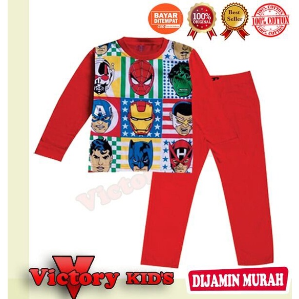 Victory kid's setelan/piyama tangan panjang anak laki-laki 1-10 thn