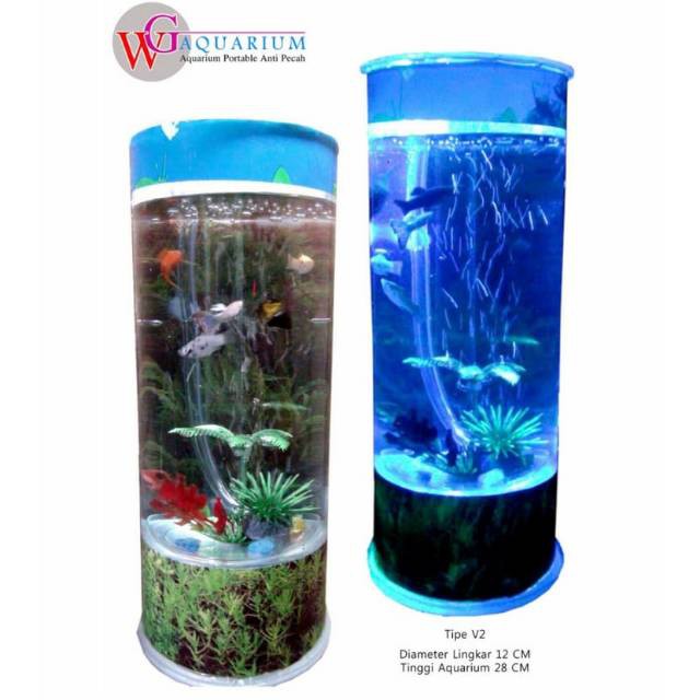 Cantik Aquarium mini plus mesin oksigen  || wg aquarium TIPE V2
