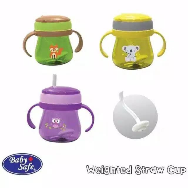 Baby Safe Cup Weighted Straw (Gelas Minum Bayi dengan Sedotan) JP019 250 ml