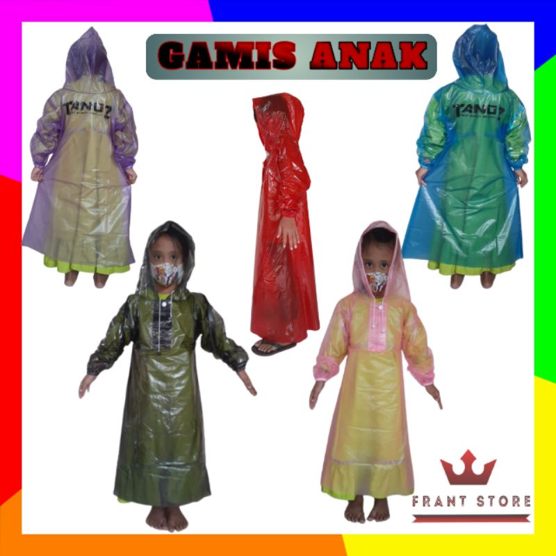 Jas hujan anak gamis TANOZ warna warni