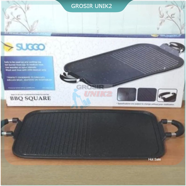 SUGGO Multi Grill Pan BBQ Square Alat Panggang / Panggangan Serbaguna Anti Lengket