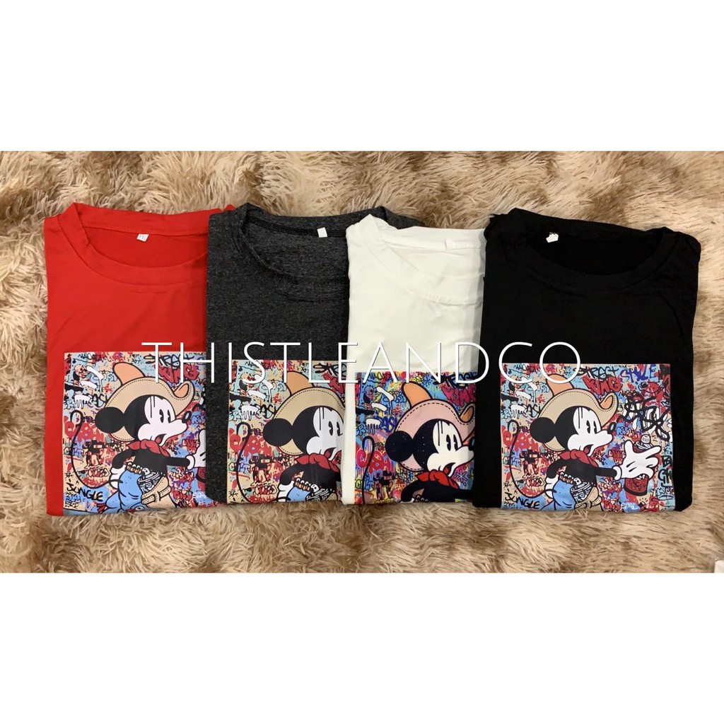 Oversize Tee Tshirt Model Longgar Utk Wanita Motif Mickey Mouse MC019