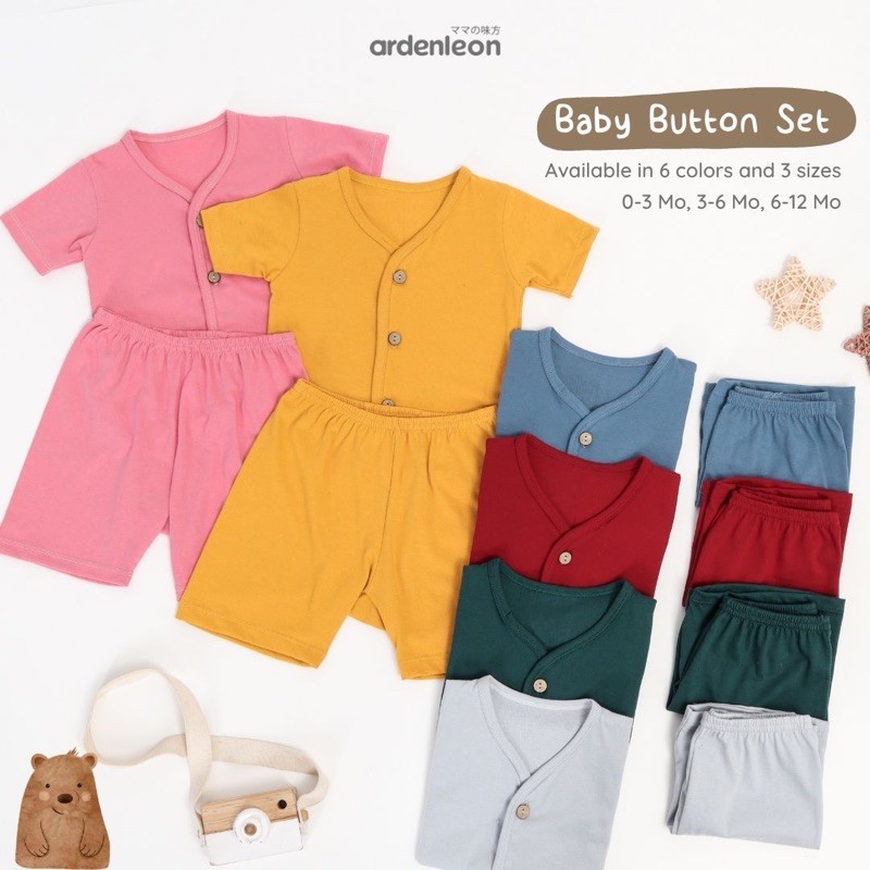 Ardenleon - Baby button SHORT SET (baju setelan)