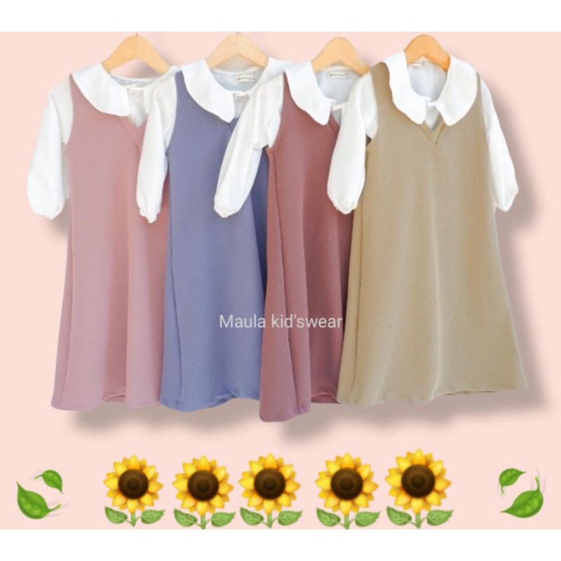 baju anak perempuan | dress iner series | Knit Anak | vest anak perempuan size 0 bln- 3 tahun bahan adem lembut dan elastis