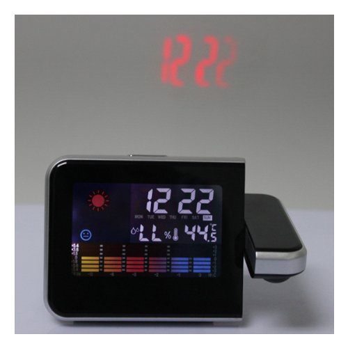 Jam Digital Proyektor Penunjuk Cuaca - JK-393 Black