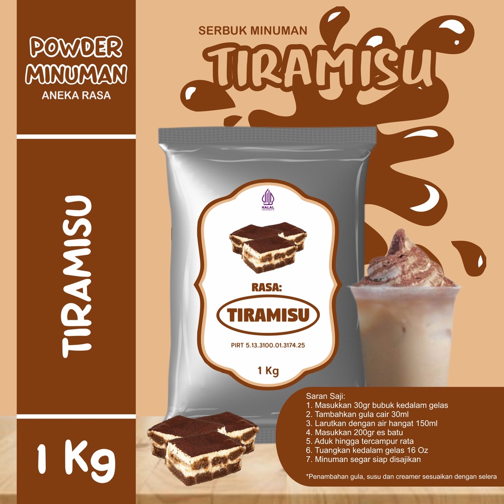 

Bubuk Serbuk Minuman 1kg Rasa Tiramisu Bubuk Minuman Kekinian Standar Instan Drink Tiramisu Flavor Powder Boba Drink