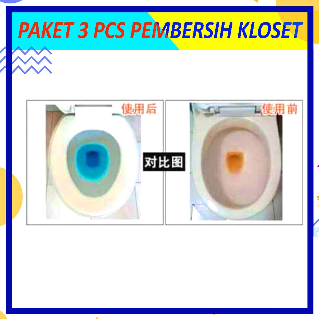 3 Pcs Sabun Biru Pembersih Kloset / Tablet Biru Pembersih Kloset 50 Gram / Pembersih Kloset Closet Cleaner Paket 3 Pcs