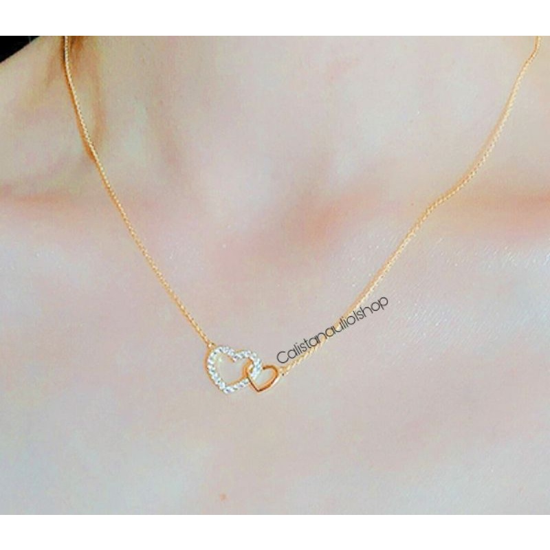 KALUNG LOVE SINGLE DOUBLE PERHIASAN LOGAM EMAS HONGKONG ANTI KARAT TERMURAH