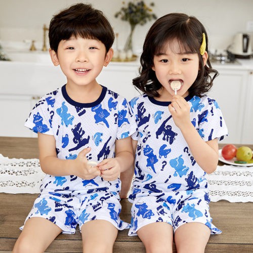 GI 09192 (SIZE 110-140) RISCE BAJU SET ANAK UNISEX IMPORT JAKARTA BATAM RUMAH PERGI SANTAI PJ