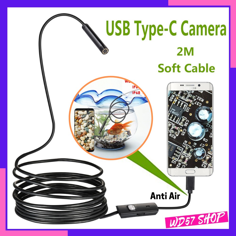 Kamera Mini Kecil Pengintai Tersembunyi Camera Endoskop HD Cctv Sisi Tv Hp Android USB Endoscope Lampu LED Outdoor Anti Air Waterproof Murah