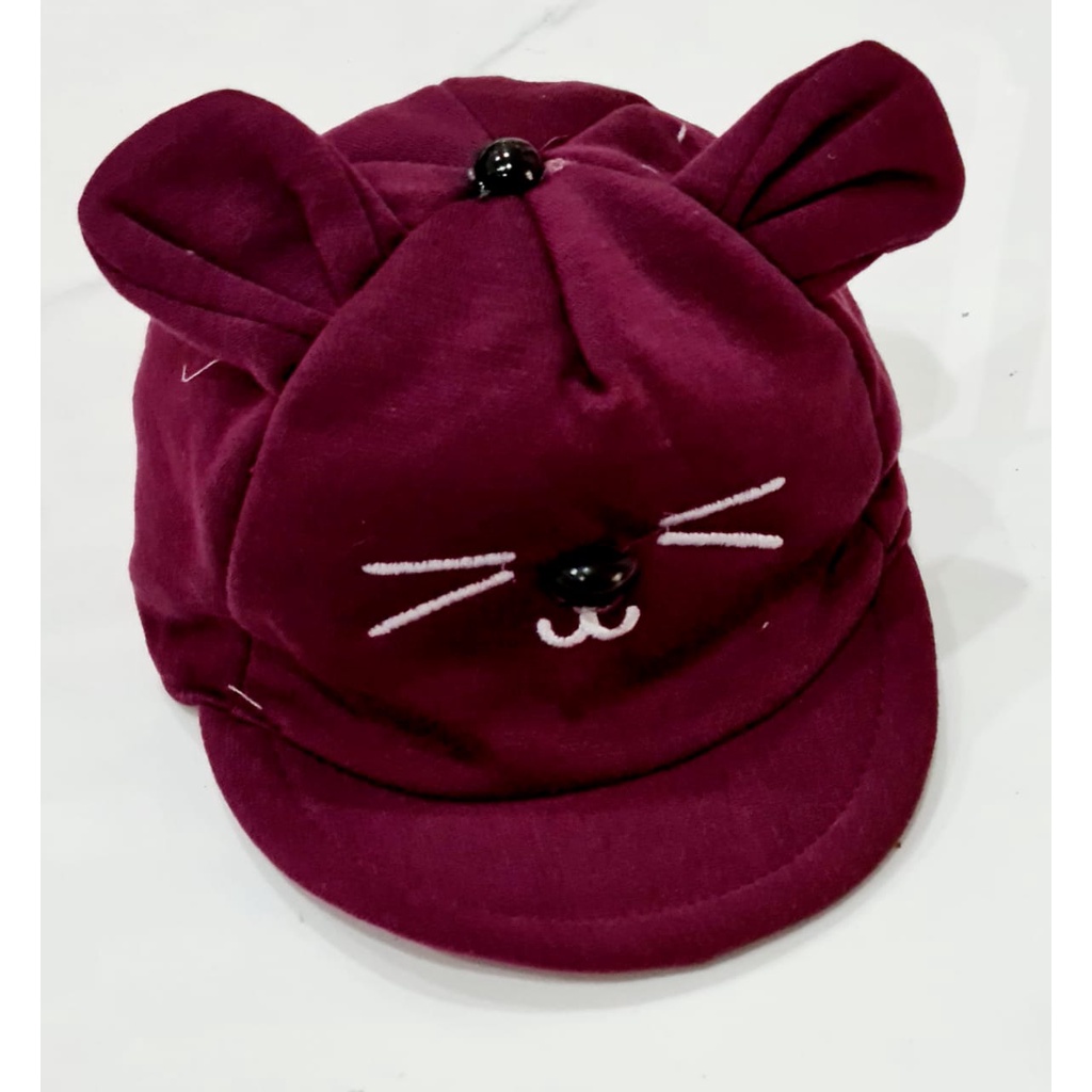 Topi Bayi Karakter Kucing / Topi Kucing Bayi / Topi Bayi Lucu BB-26