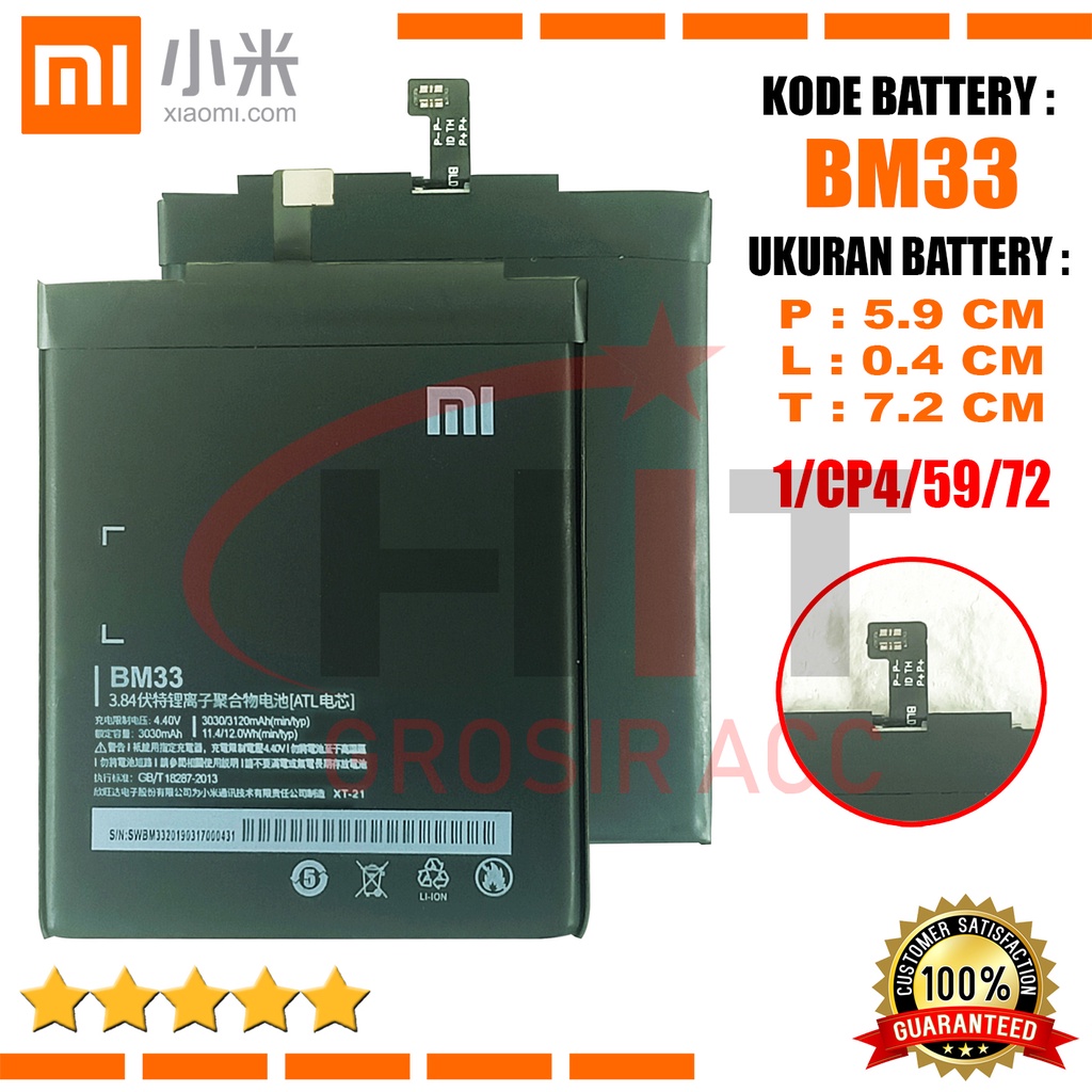 Baterai Battery Original XIAOMI BM-33, BM33, Mi 4i, Mi4i