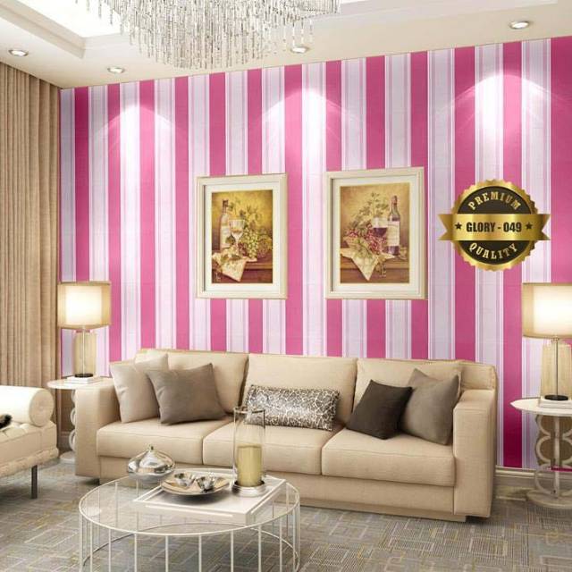 Wallpaper Dinding Medan Wallpaper Dinding Murah , Wallpaper Motif Garis Pink