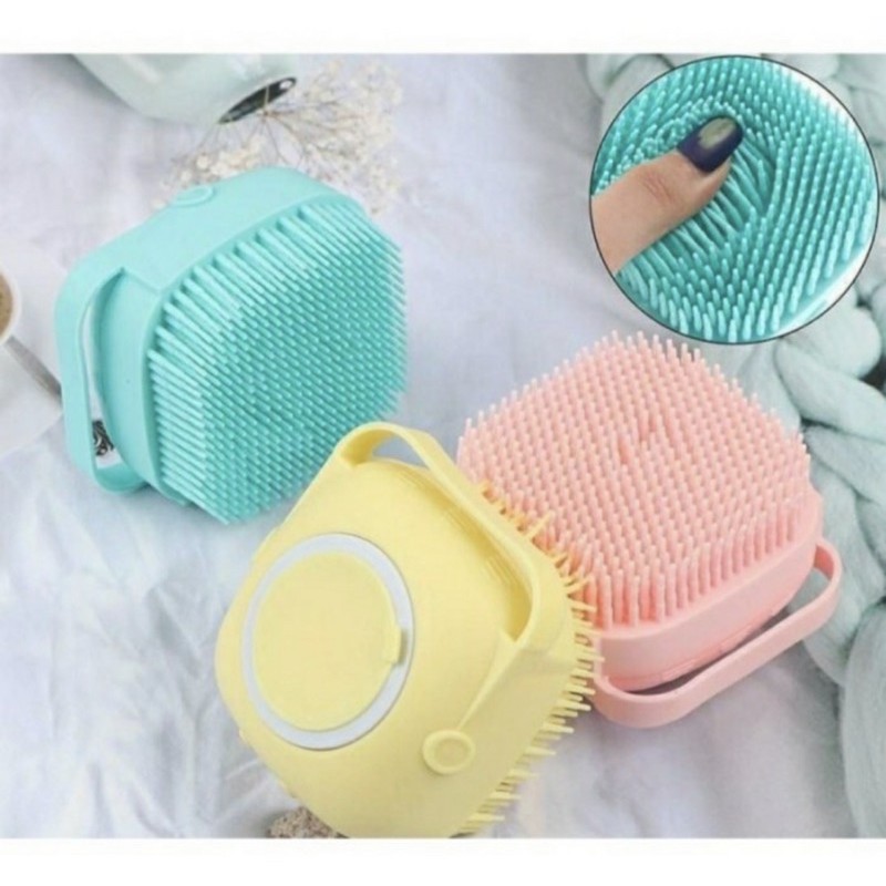 B22 Sikat Mandi Silikon Silicone 80 ML Bisa Isi ulang sabun Cair Bath Shower Brush Puff Bubble