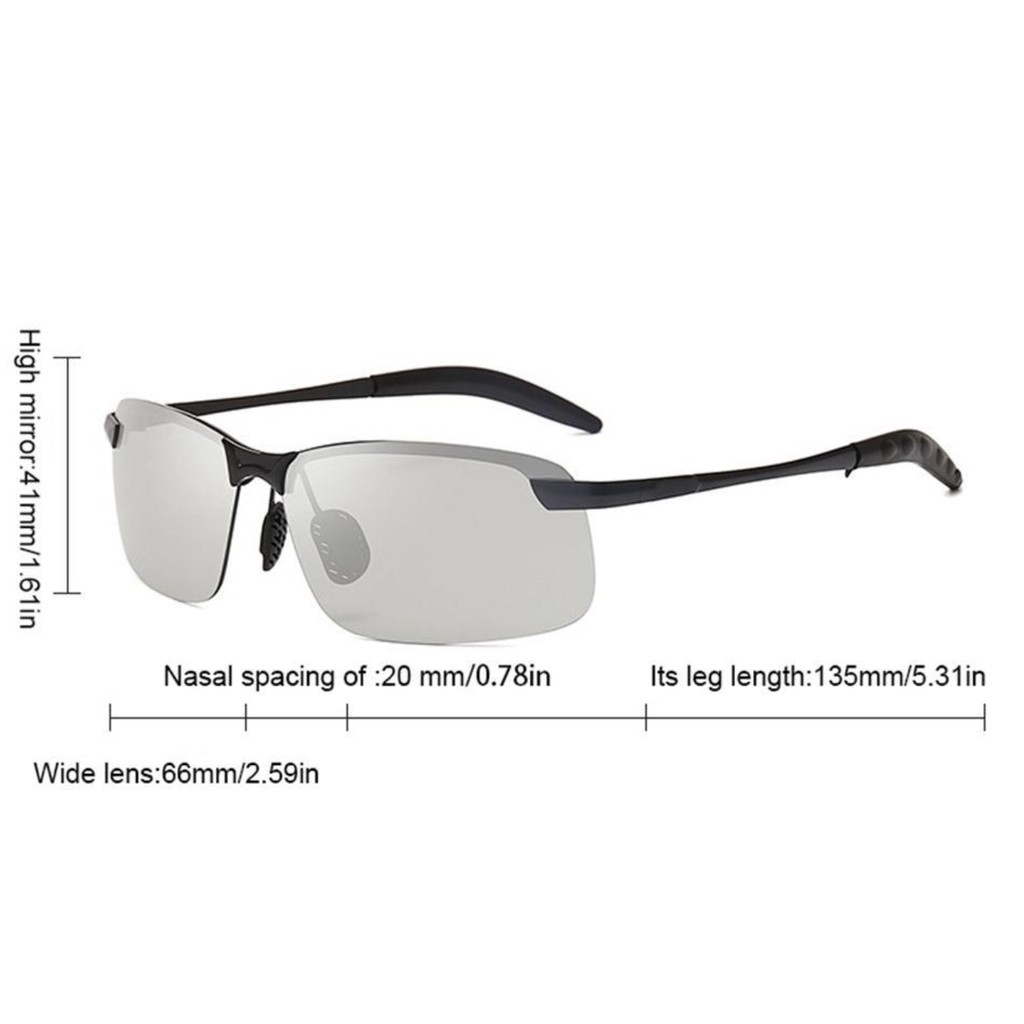 Original Sunglass Fotosensitif Berubah Warna Kacamata Hitam Anti Radiasi UV Komputer Photochromic