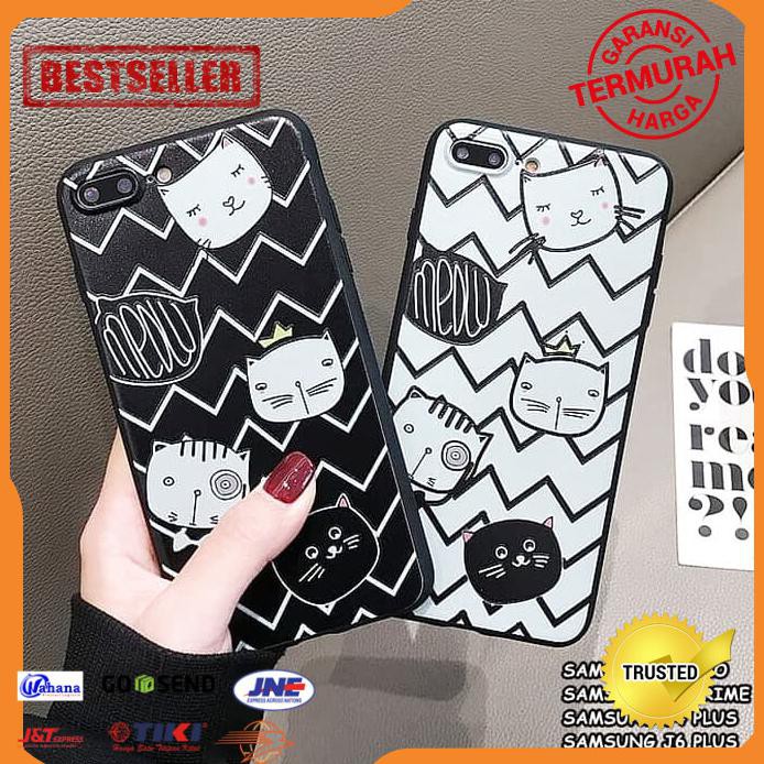 CASE HP SAMSUNG J7 PRO J7 PRIME J4 PLUS J6 PLUS ZIG ZAG CAT SOFT CASE