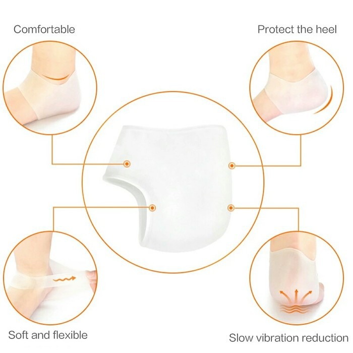 Pelindung Tumit Silikon Anti Lecet / Alas Tumit Silicone Moisturizer Pereda Sakit / Bantalan Kaki Anti Pecah Nyeri / Perawatan Kaki Luka / Pelindung Insole Sepatu