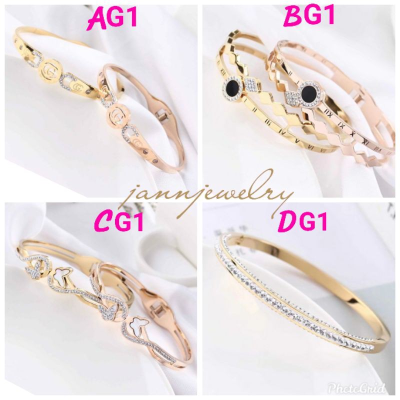 Gelang wanita titanium asli korea design simple GBT-83