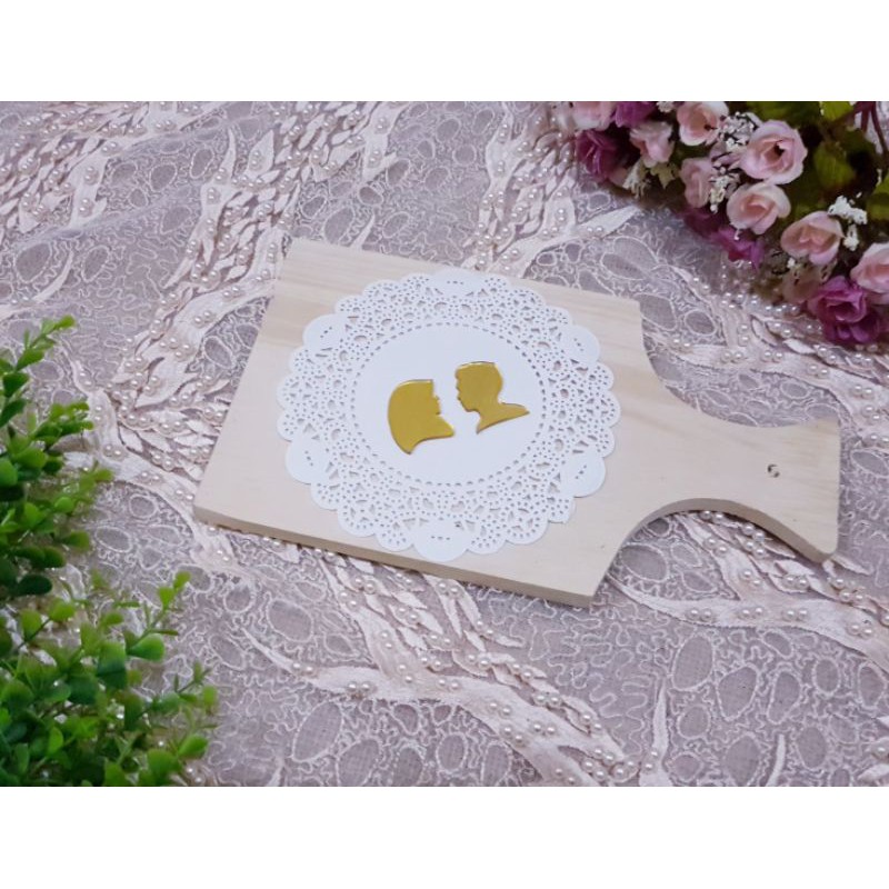 SILUET COUPLE MUSLIM MINI AKRILIK GOLD