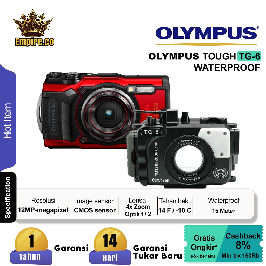 Underwater Camera Tg-6 with Housing Seafrogs Olympus Tg6 Sea Frogs