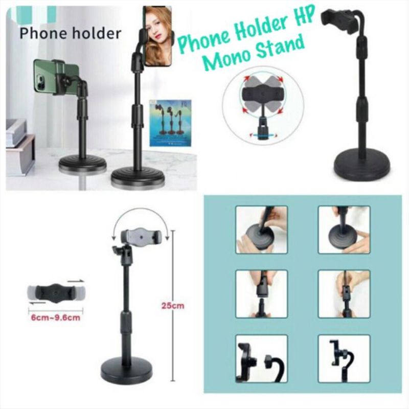 Phone holder  stand / STAND HOLDER HANDPHONE /Phone Holder Ponsel Multi Fungsi/Holder HP Stand LIVE Stand Rotary 360 Monopod