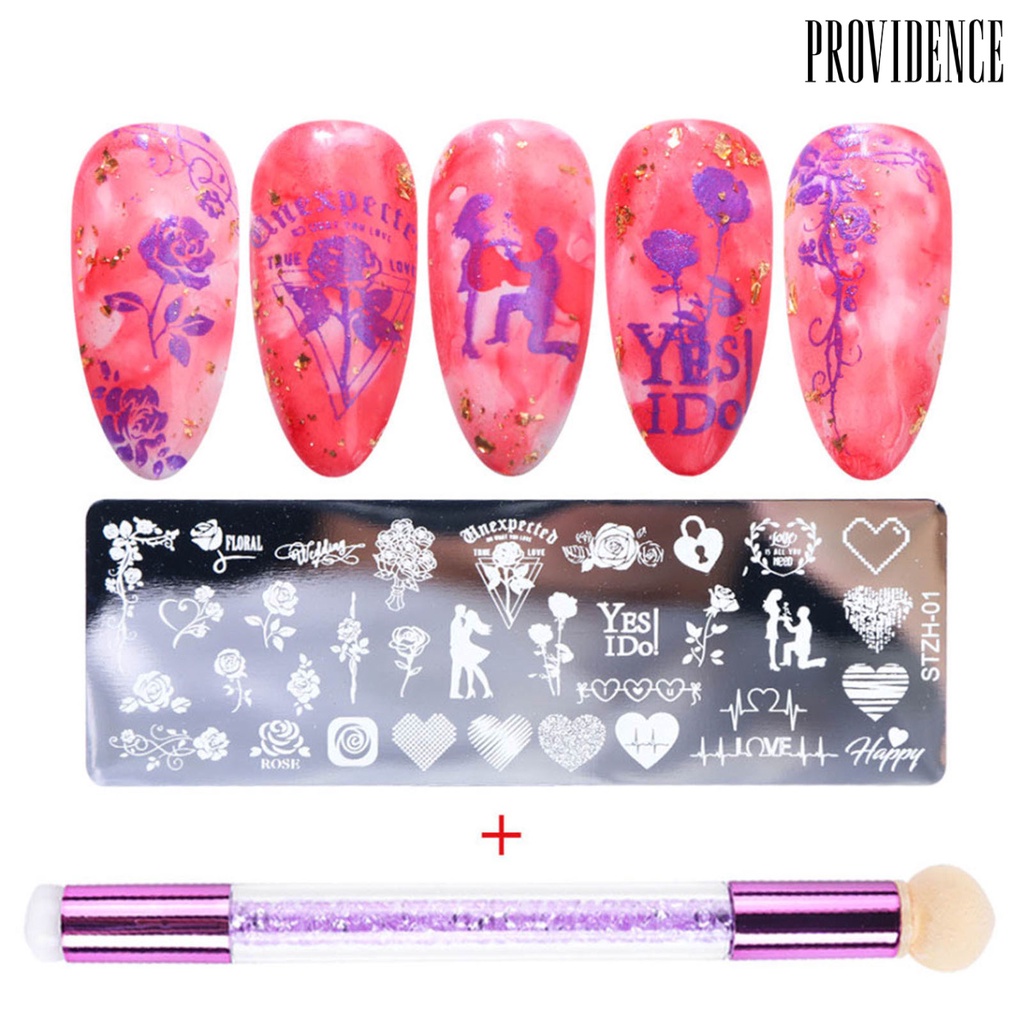 Providence 1Set Nail Stamping Plate Exquisite Pattern Shiny Effect DIY Nail Transfer Print Template for Makeup