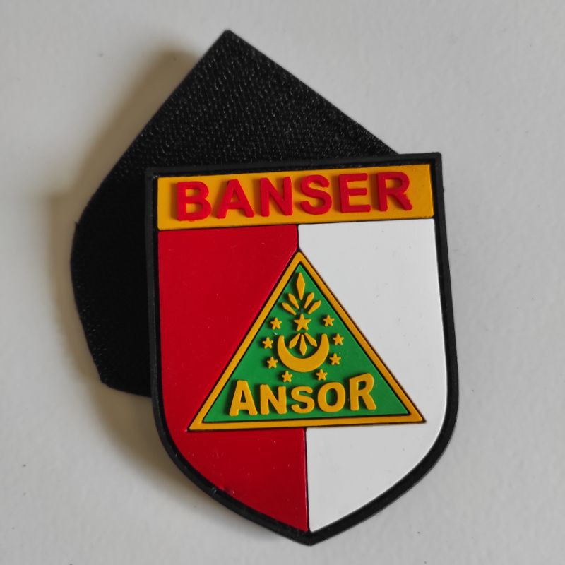 PATCH RUBBER LOGO BANSER ANSOR PRISAI/TEMPELAN EMBLEM KARET VELCRO