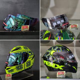 Paket ganteng / helm kyt k2rider upgrade flat visor